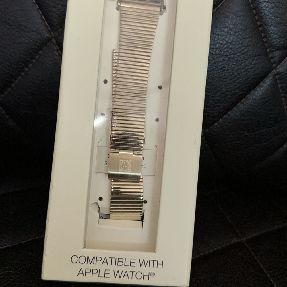 Anne Klein Women's Striped Mesh Bracelet Watch - Picture 4 of 5